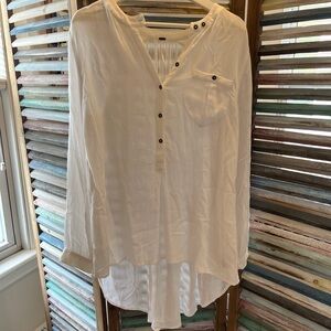 Free People Gauzy Button Blouse